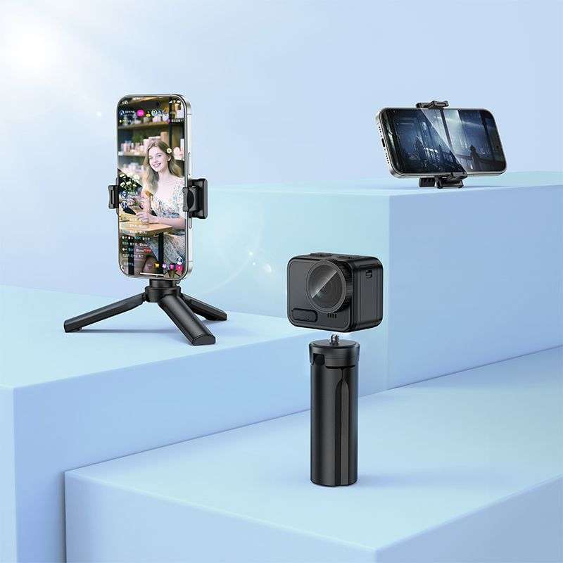 SPOTT-GR Hoco K100 - Selfie Stick με Τρίποδο σε Μαύρο Χρώμα