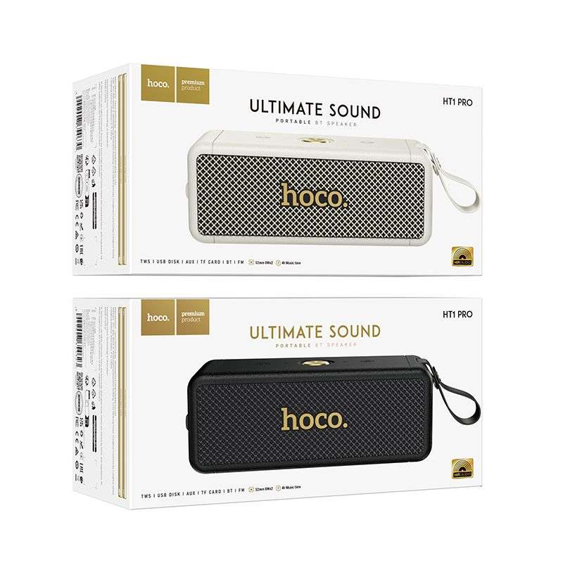 SPOTT-GR Hoco HT1 Pro - Ασύρματο Ηχείο Bluetooth 2x 8W με Αυτονομία έως 4 Ώρες σε Μαύρο Χρώμα