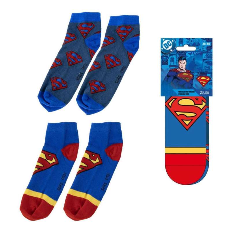 SPOTT-GR DC Comics - Κάλτσες Σετ 2 Ζευγάρια Superman (Μέγεθος 38-45) σε Μπλε Χρώμα