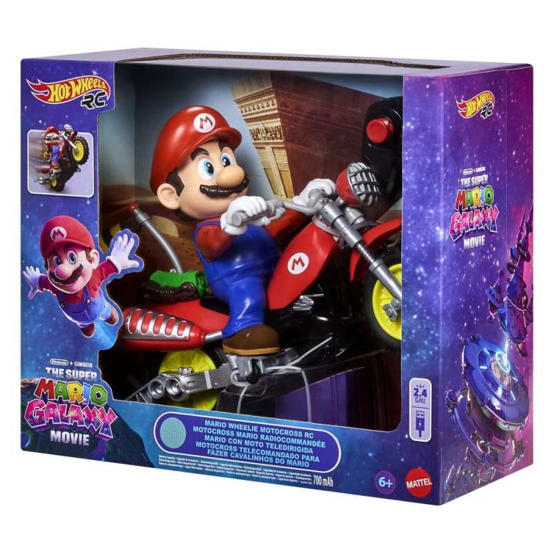 SPOTT-GR The Super Mario Galaxy Movie Hot Wheels - Τηλεκατευθυνόμενο Mario Wheelie Motocross