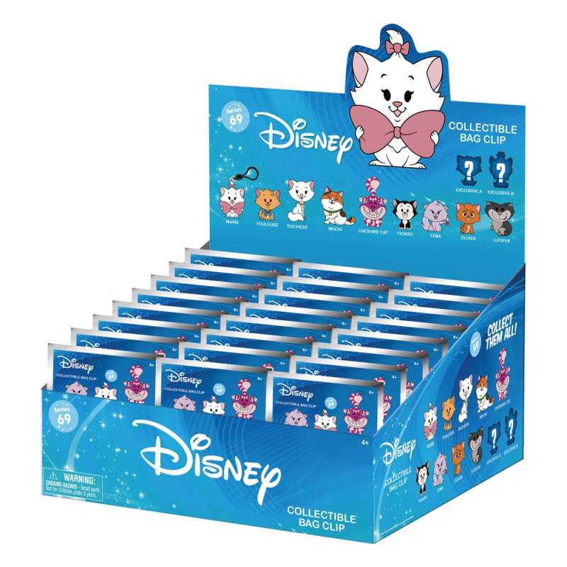SPOTT-GR Disney Cats 3D Foam Bag Clips Series 69 Display (Σετ 24 Τεμάχια)