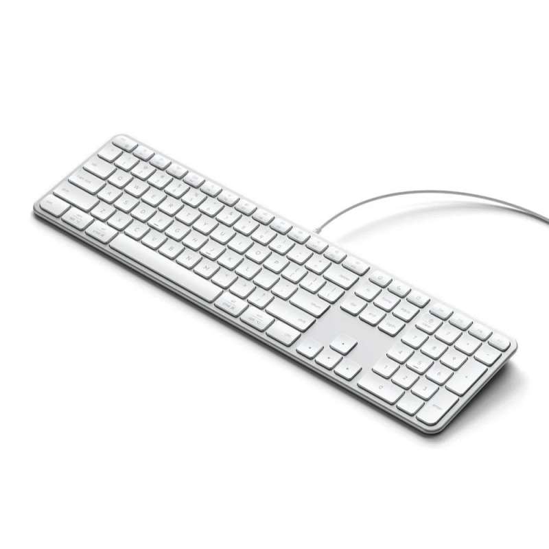 SPOTT-GR Satechi Slim LX3 - Ενσύρματο Πληκτρολόγιο QWERTY USB-A / Type-C Dual (Mac/Windows) σε Ασημί Χρώμα