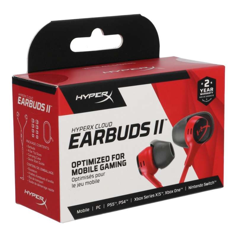 SPOTT-GR HyperX Cloud Earbuds 2 - Ενσύρματα In-Ear Ακουστικά με Υποδοχή Jack 3.5mm 1.2m σε Κόκκινο Χρώμα