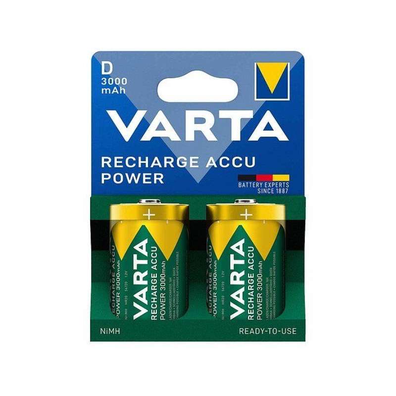 SPOTT-GR Varta Rechargable R20 - Επαναφορτιζόμενες Μπαταρίες 1.2V R20 (Type D) 3000mAh (Σετ 2 Τεμάχια)