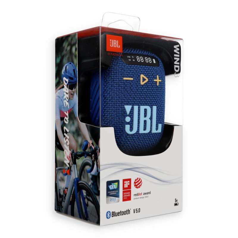 SPOTT-GR JBL Wind 3 - Ασύρματο Ηχείο Bluetooth με Βάση Τιμονιού Ποδηλάτου σε Μπλε Χρώμα