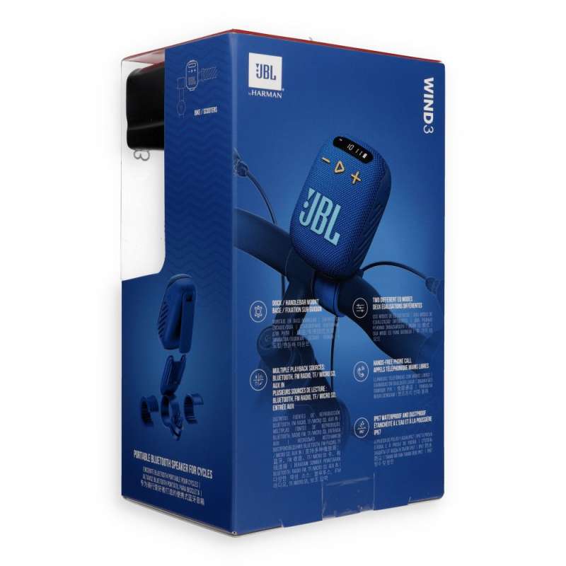 SPOTT-GR JBL Wind 3 - Ασύρματο Ηχείο Bluetooth με Βάση Τιμονιού Ποδηλάτου σε Μπλε Χρώμα