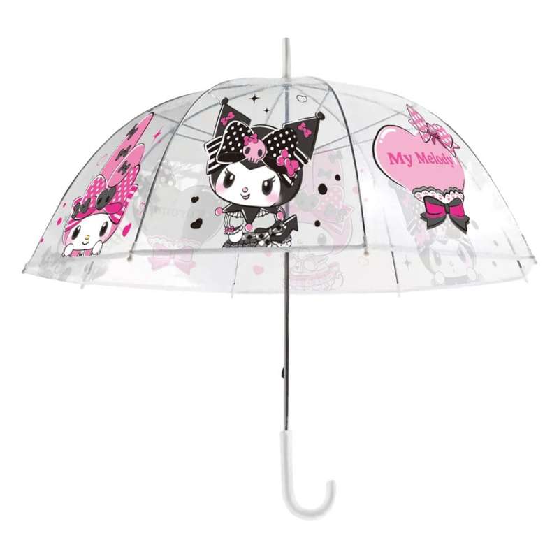 SPOTT-GR Sanrio Pink Black Party Series - Διάφανη Ομπρέλα Kuromi & My Melody