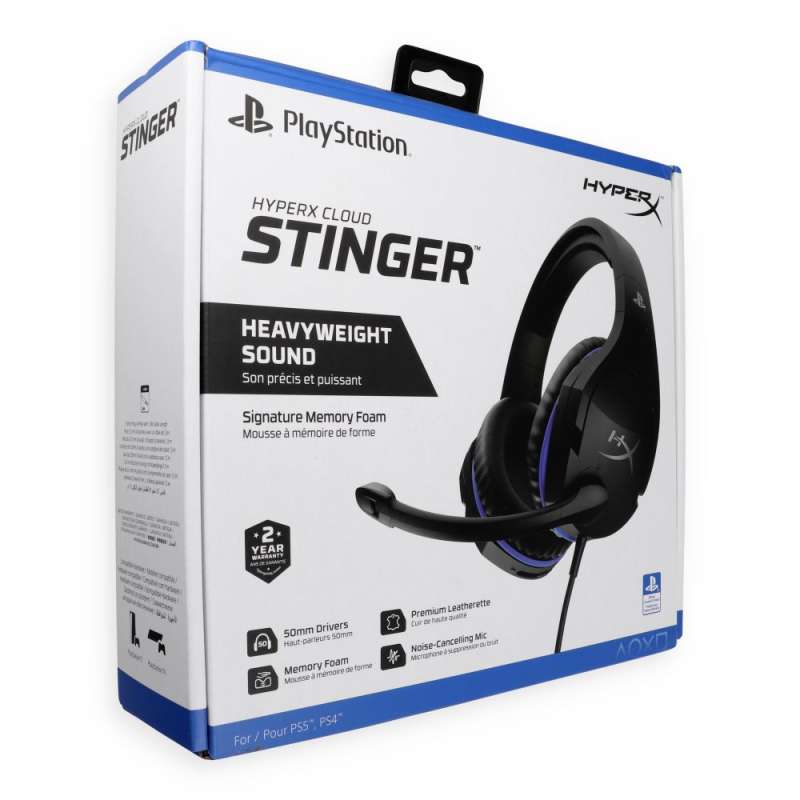 SPOTT-GR HyperX Cloud Stinger - Ενσύρματα Gaming Ακουστικά PlayStation με Υποδοχή Jack 3.5mm σε Μαύρο / Μπλε Χρώμα