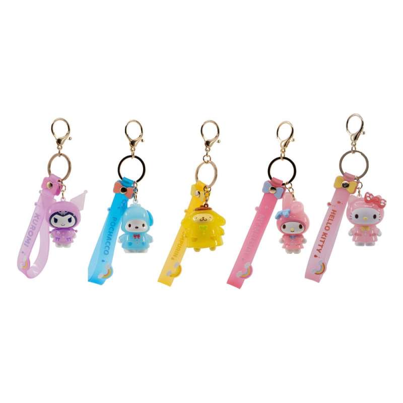SPOTT-GR Sanrio Raincoat Series - Μπρελόκ με Λουράκι Χειρός Hello Kitty and Friends Display (Σετ 12 Τεμάχια)