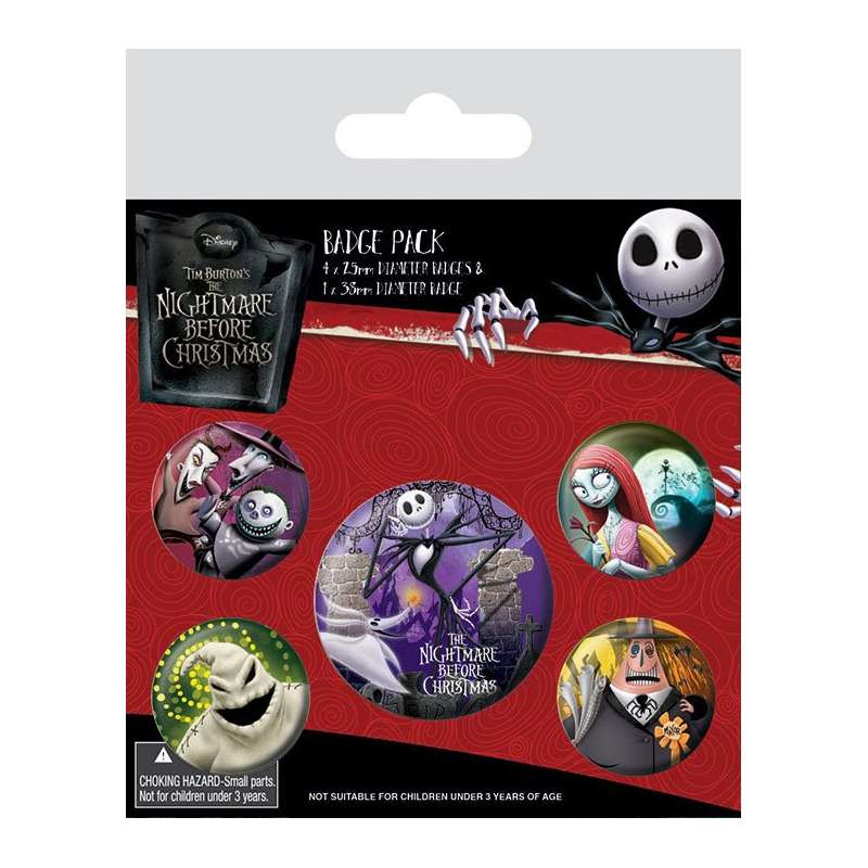 SPOTT-GR Nightmare Before Christmas - Κονκάρδες Χαρακτήρων (5-Pack)
