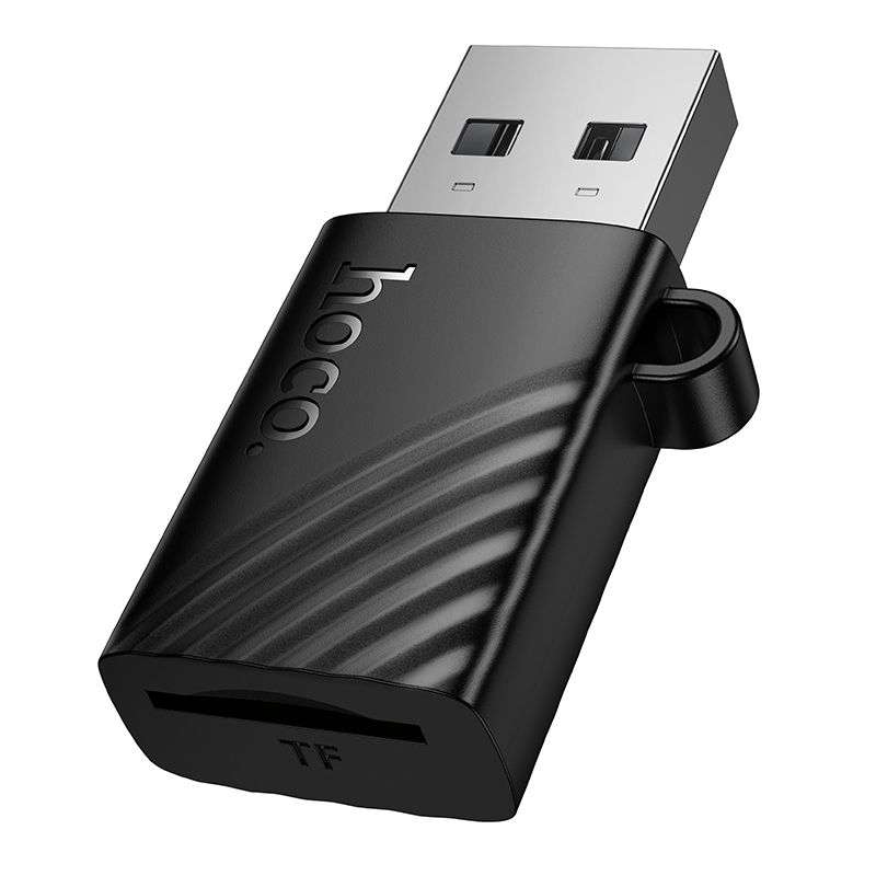 SPOTT-GR Hoco HB53 - Αναγνώστης Καρτών Μνήμης MicroSD με Υποδοχή USB-A σε Μαύρο Χρώμα