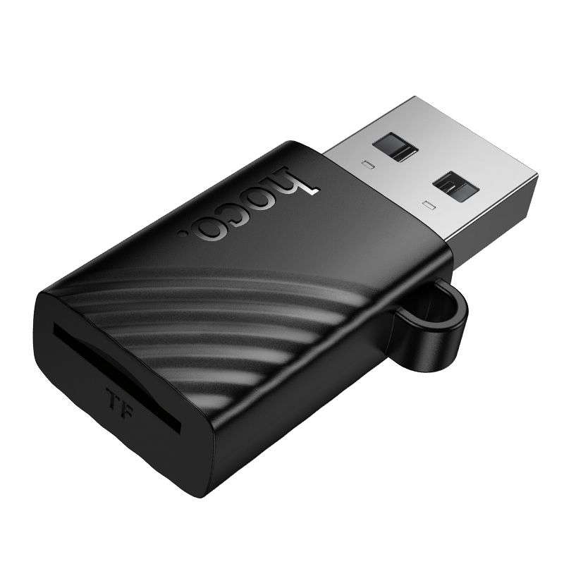SPOTT-GR Hoco HB53 - Αναγνώστης Καρτών Μνήμης MicroSD με Υποδοχή USB-A σε Μαύρο Χρώμα