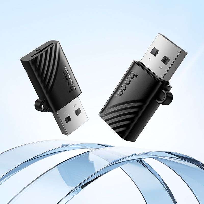SPOTT-GR Hoco HB53 - Αναγνώστης Καρτών Μνήμης MicroSD με Υποδοχή USB-A σε Μαύρο Χρώμα