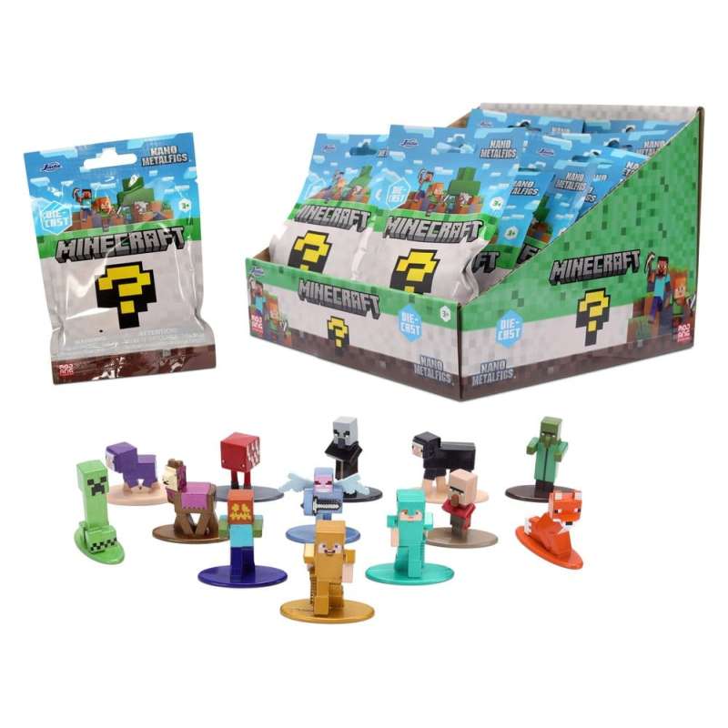 SPOTT-GR Minecraft Nanofigs - Μίνι Φιγούρες Μεγέθους 4cm σε Blind Box Display (Σετ 24 Τεμάχια)