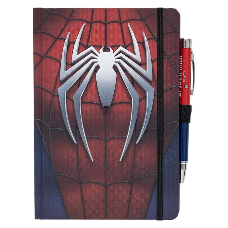 SPOTT-GR Spider-Man - Premium Σημειωματάριο Μεγέθους A5 Notebook με Στυλό σε Μπλε / Κόκκινο Χρώμα