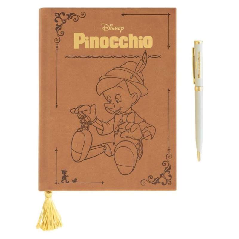SPOTT-GR Pinocchio  - Premium Σημειωματάριο Πινόκιο Μεγέθους A5 Σετ με Στυλό σε Καφέ Χρώμα