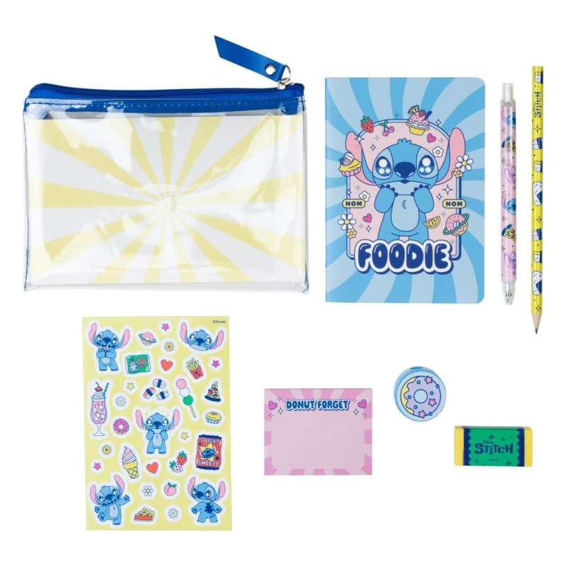 SPOTT-GR Disney Stitch - Σετ Γραφικής Ύλης με Κασετίνα, Σημειωματάριο Μεγέθους A6, Αυτοκόλλητα, Sticky Notes, Στυλό, Μολύβι, Γόμα και Ξύστρα